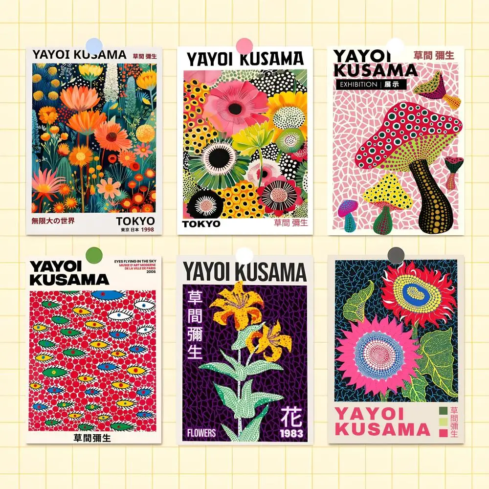 Artist Y-Yayoi.Kusama Poster Multi-Purpose Wall Art for Living Room Bedroom Office Bar Home Decor Gift