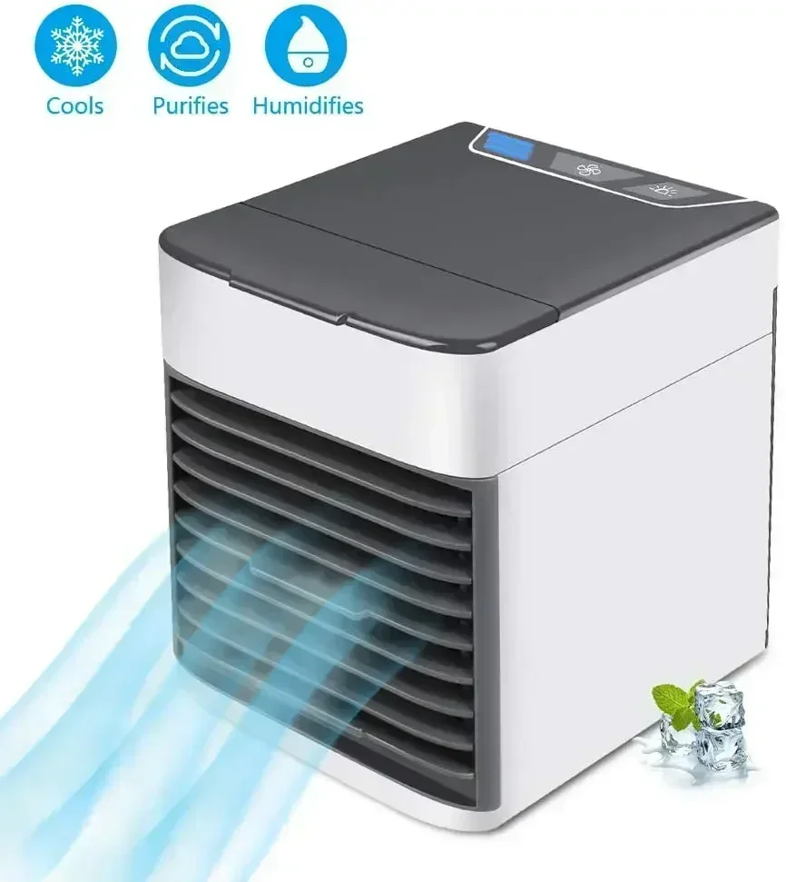 2024 New mini air conditioner cooling fan Multi-functional USB home portable desktop air conditioner humidifier