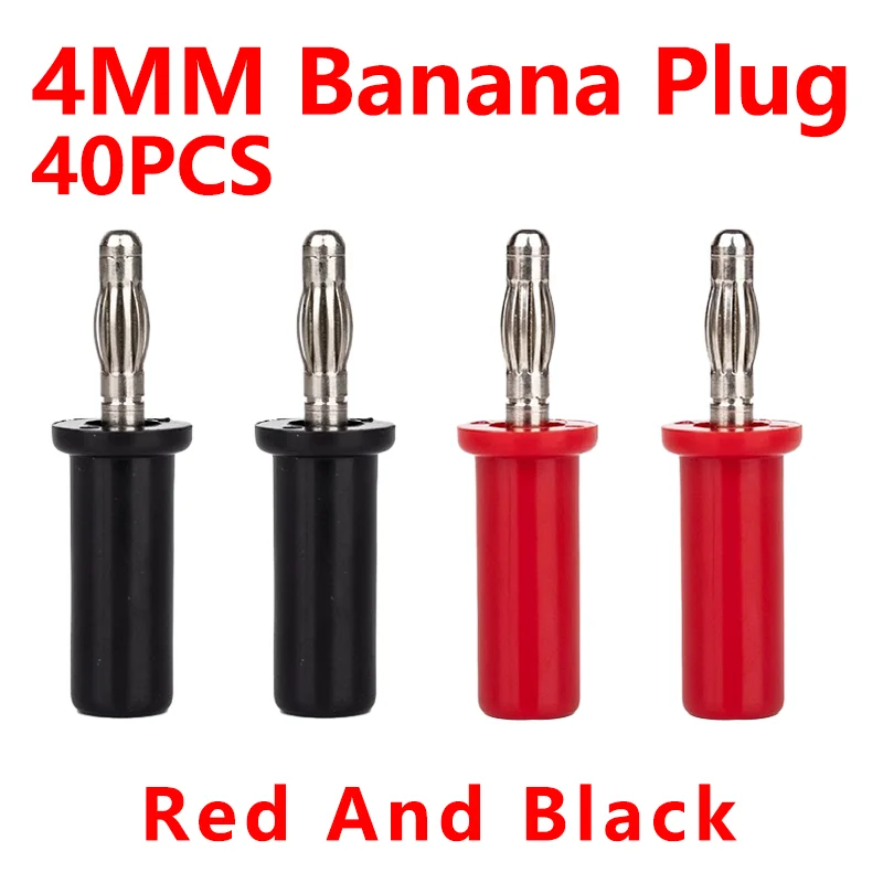 

40PCS/4mm Banana Plug Electrical Connector Adaptor Male Female Jack For Speaker Test Probes Converter