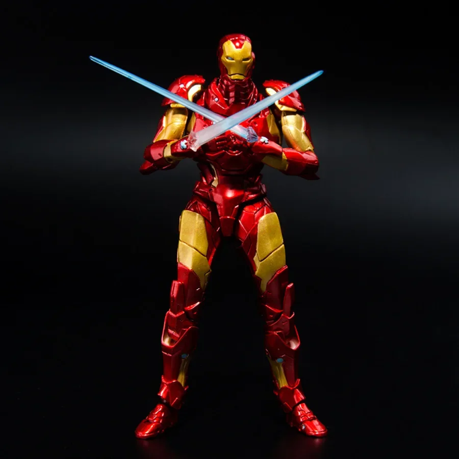 Marvel 17cm Iron Man Mk37 Blood Armor Movable Ornaments Yamaguchi Style Box Articulate Joints Moveable Action  Surprise Gift