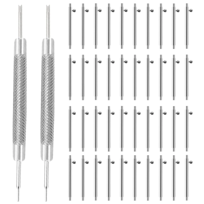 40PCS L 22Mm Dia 1.5Mm Stainless Steel Quick Release Spring Bars With 2PCS Double Tip Watch Band Remove Tool Durable