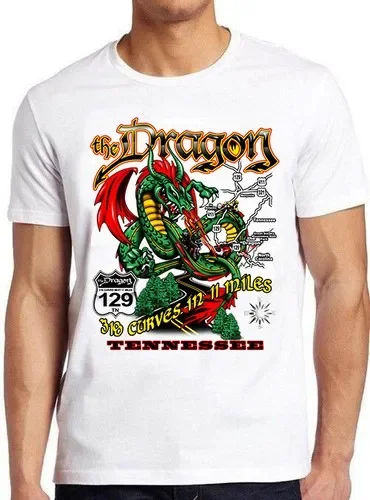 Tail Of The Dragon Motorcycle 318 Curves Funny Meme Vintage Gift T Shirt M733