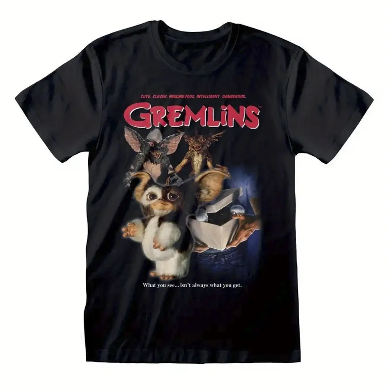 Men's 100% Cotton Gremlins Movie Graphic T-Shirt Relaxed Fit Short Sleeve Tee What You Waiting for Print Breathable Streetwear