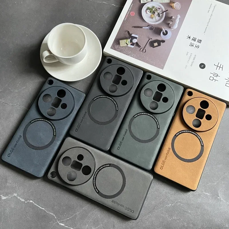 

Magnetic Phone Case for OPPO Reno11 Reno10 Reno9 Reno8 Pro Plus Find X5 X6 Pro X7 Ultra Lambskin Texture Fuax Leather Cover