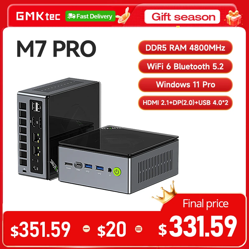 GMKtec Mini Pc M7 PRO AMD Ryzen9 PRO 6950H NUCBOX AMD Radeon ™   Finestra 680M 11 Pro WIFI 6 USBC 4.0