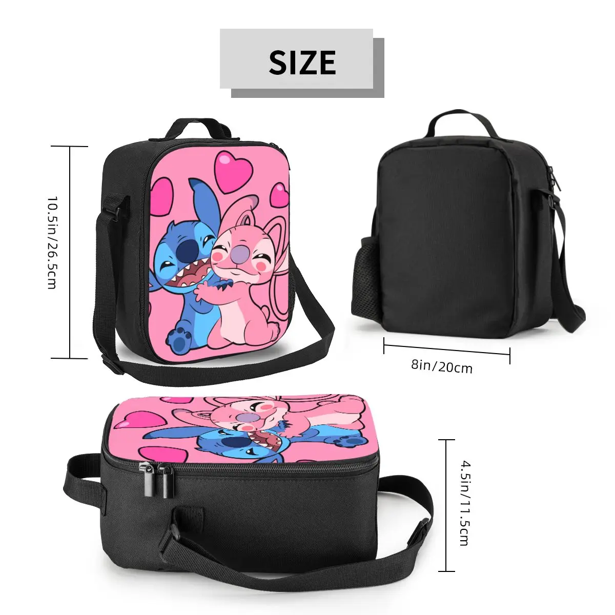 Custom Stitch With Angel Love Lunch Box for Women Leakproof Thermal Cooler Food Insulated Lunch Bag School Children Student