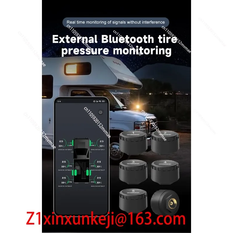 

Универсальная система контроля давления в шинах Bluetooth TPMS с шестью датчиками, 200 PSI, цифровая, для устройств Android и iOS