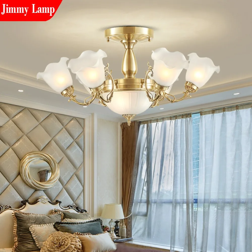 

Classic Nordic Luxury Copper Gold Pendant Light For Living Room Bedroom Dining Room Study Ceiling Light Lighting Fixtures LED