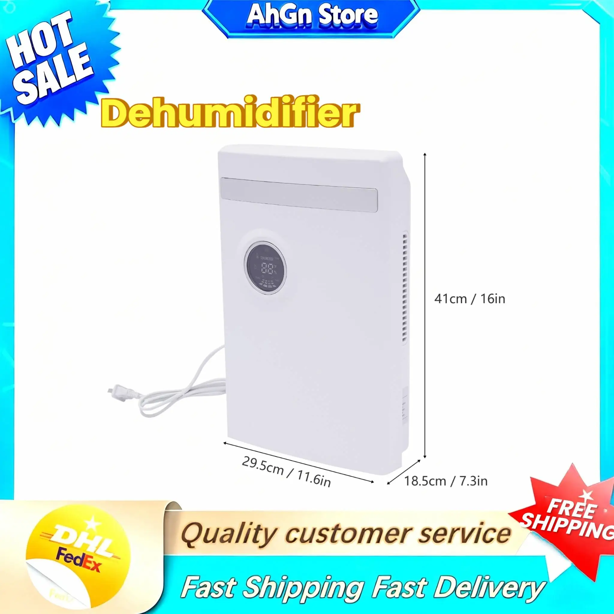 Deshumidificador de bajo consumo Deshumidificador ABS Control automático de humedad Área de aplicación Máx 30 ㎡ /322,9 pies2