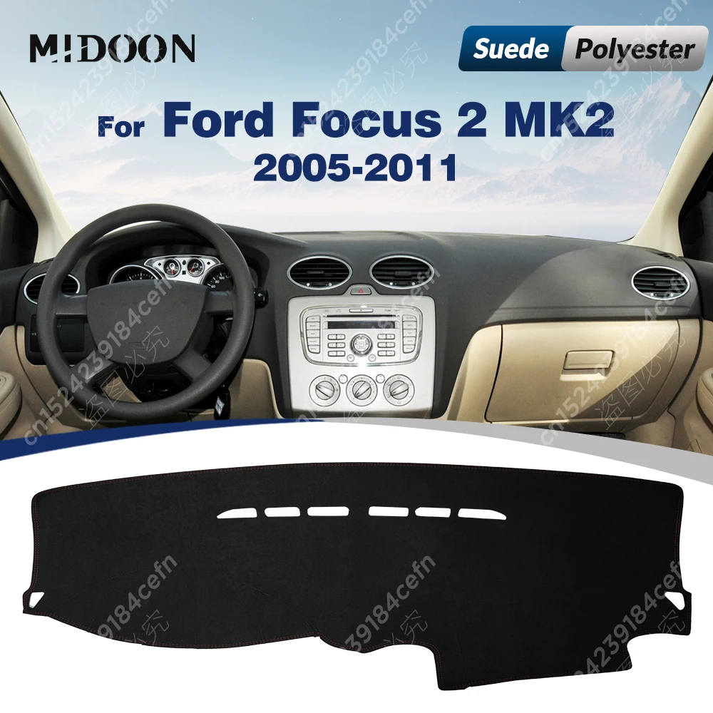 Auto-Armaturenbrett-Abdeckung für Ford Focus 2 MK2 2005 2006 2007 2008 2009 2010 2011, Armaturenbrett-Matte, Anti-UV-Teppiche, Autozubehör