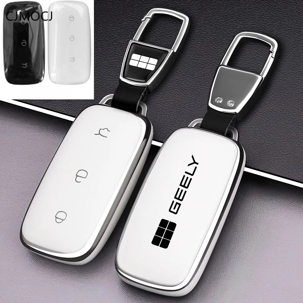For Geely Galaxy Xingyao 6 Key Case Cover Chain, TPU Soft Car Key Fob Shell, Shockproof Smart Keychain, Geely Galaxy Accessories