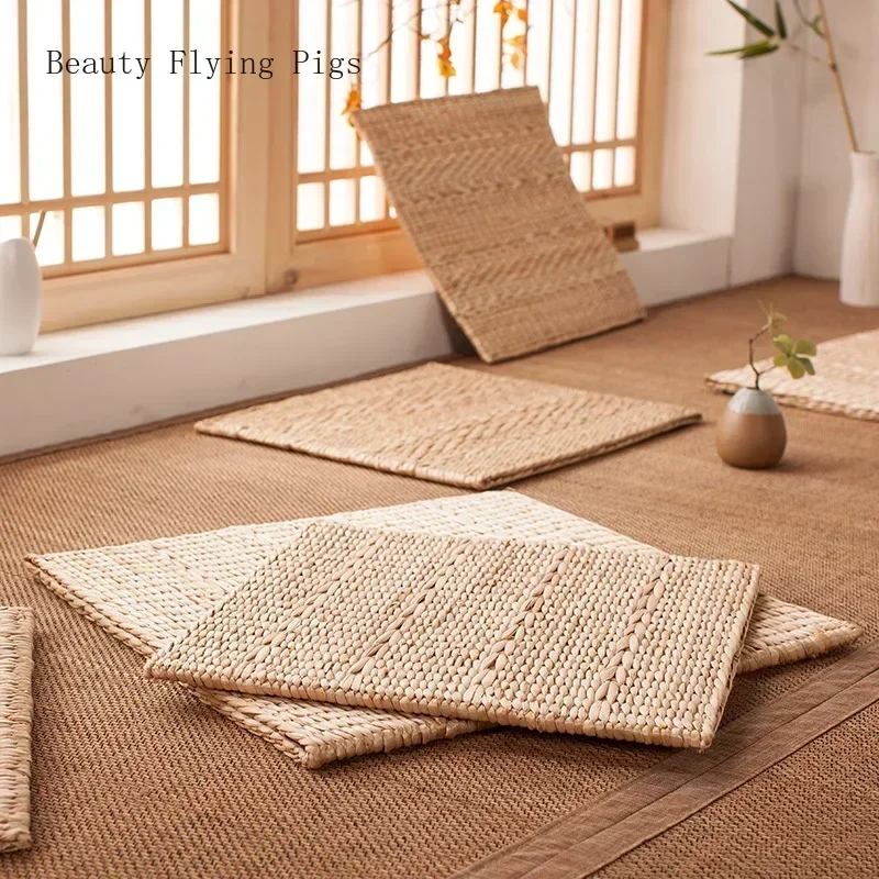 Idyllic wind straw handmade home ventilation cushion tatami cushion futon meditation worship Buddha mat square window floor mat