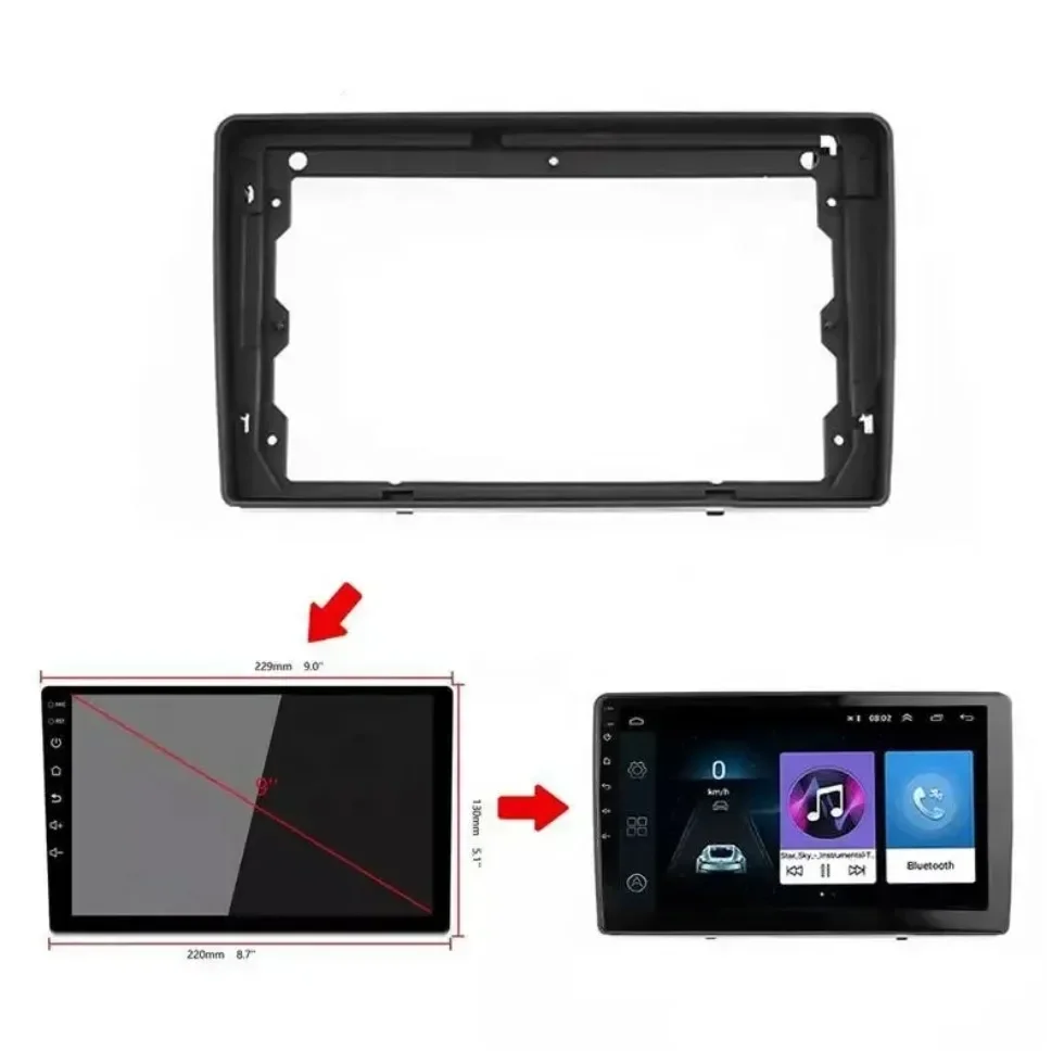 For Citroen Elysee 2004-2009 9 Inch Car Frame Fascia Adapter Android Android Radio Dash Fitting Panel Kit