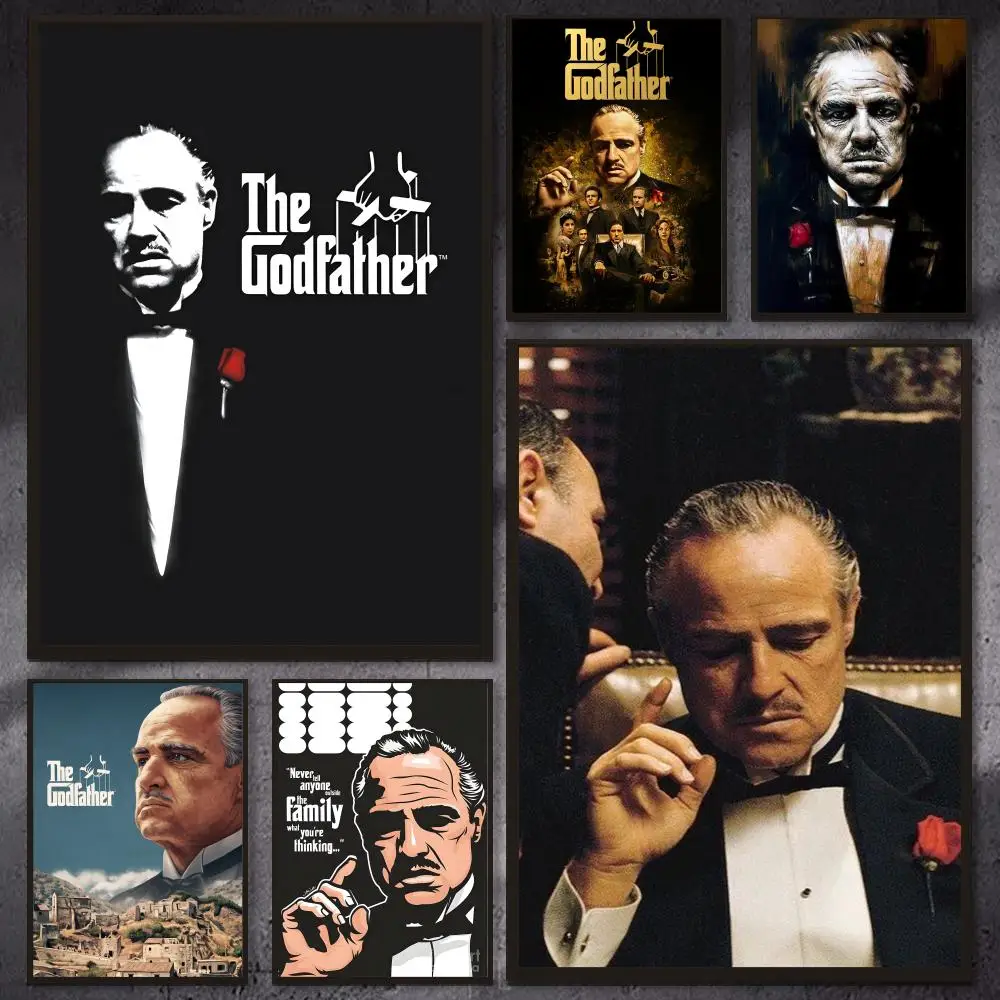 Film T-The Godfather Poster Vielseitige HD wasserdichte Wandkunst Selbstklebende Dekoration für jeden Raum Ideales Geschenk
