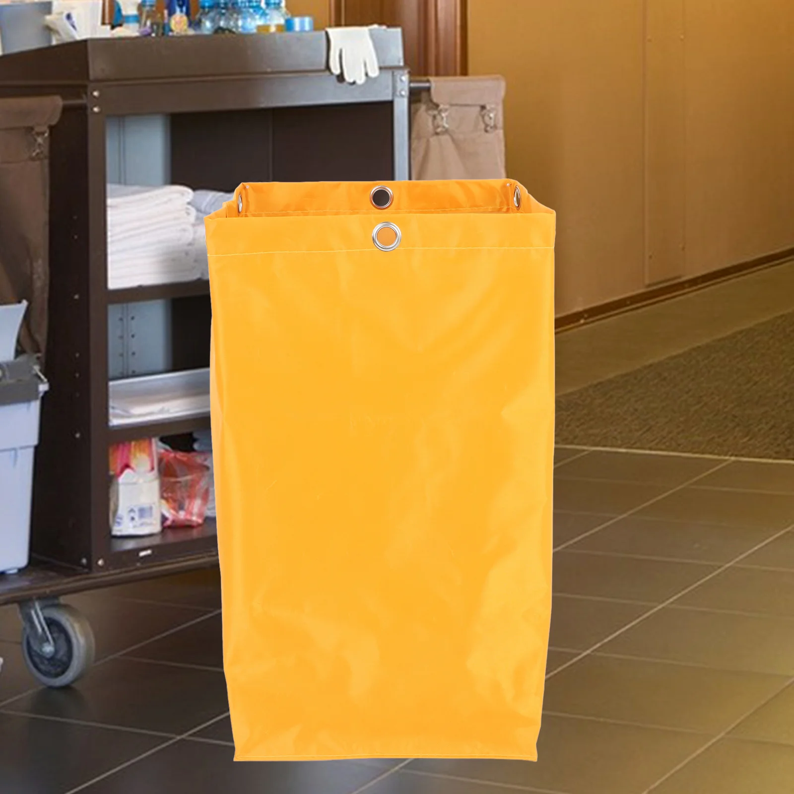 

Cleaning Cart Bag High Capacity Splashproof Canvas Organizer For Hotel Linen Carts Janitorial Trash Collection Industrial