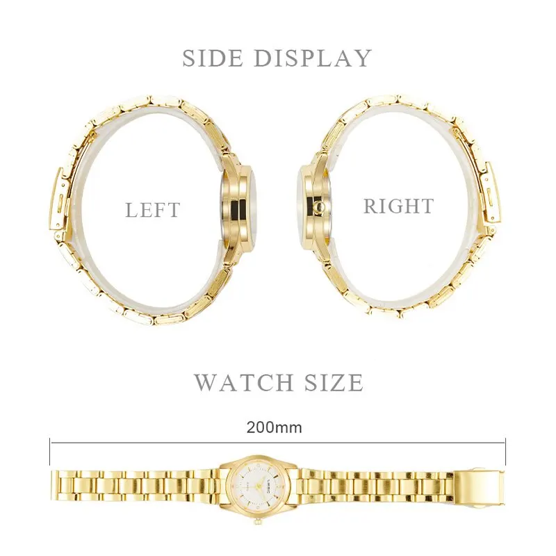 LIEBIG Romantic Style Ladies Female Wristwatch Luxury Golden Stainless Steel Watches Women Clock Montre Femme Relogio Feminino