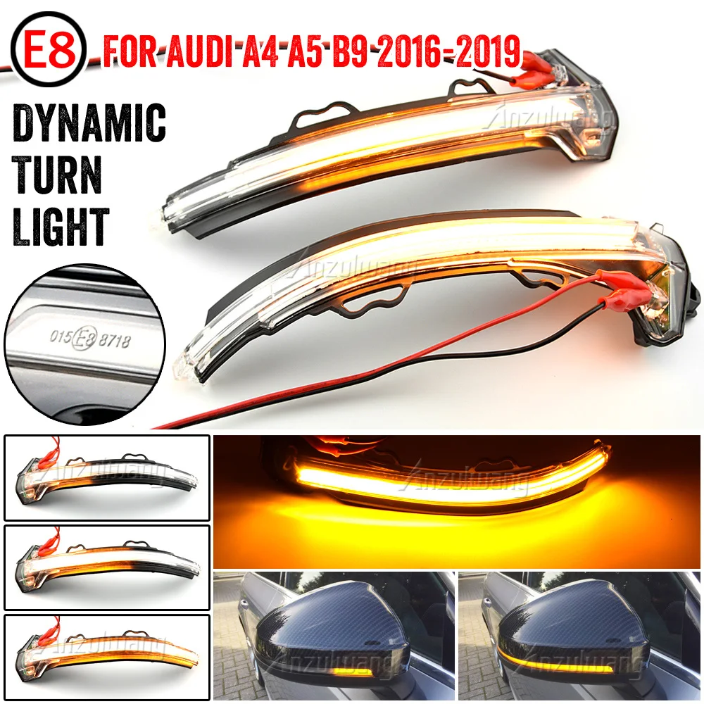 

Fit For Audi A4 B9 Quattro allroad Sline 2017 up 2x LED Dynamic Turn Signal Light Rearview Side Mirror Light Indicator Blinker