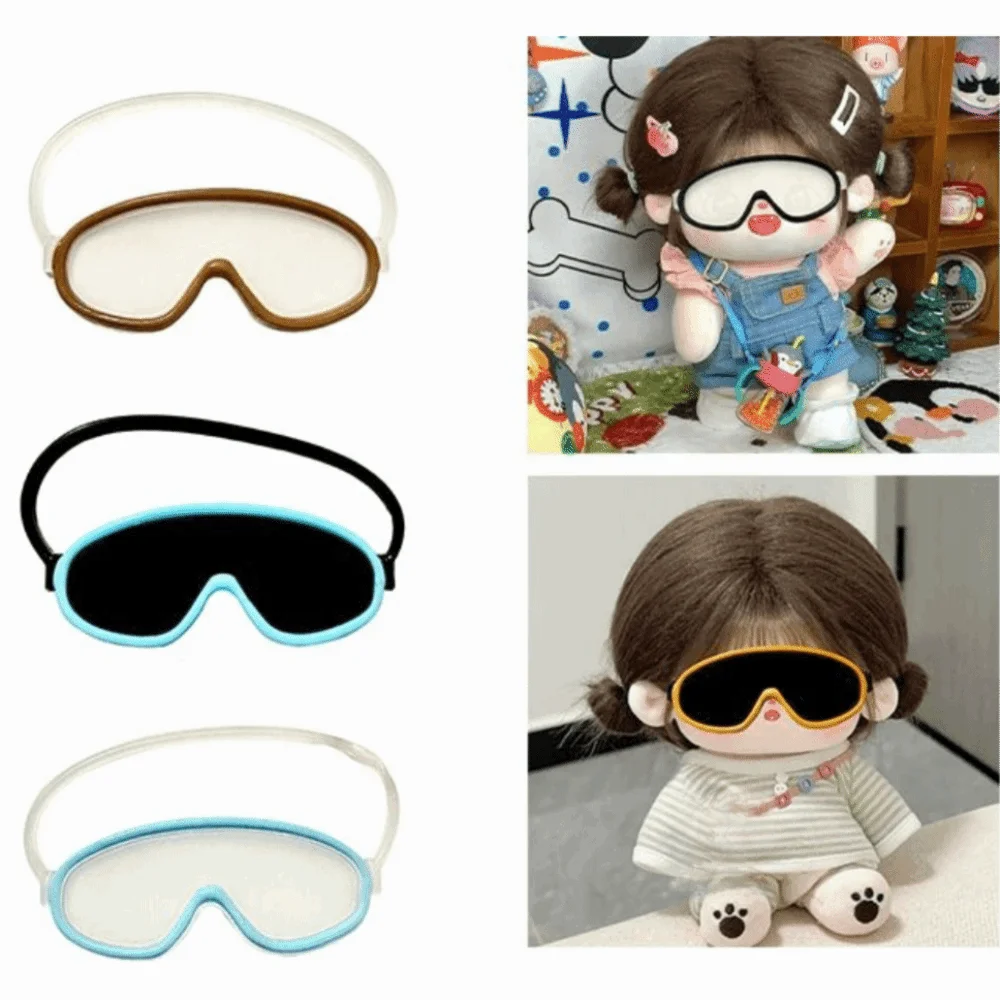 トレンド 10-17 センチメートルミニサングラスメガネ DIY プラスチックメガネ衣類オーバルメガネ人形アクセサリー