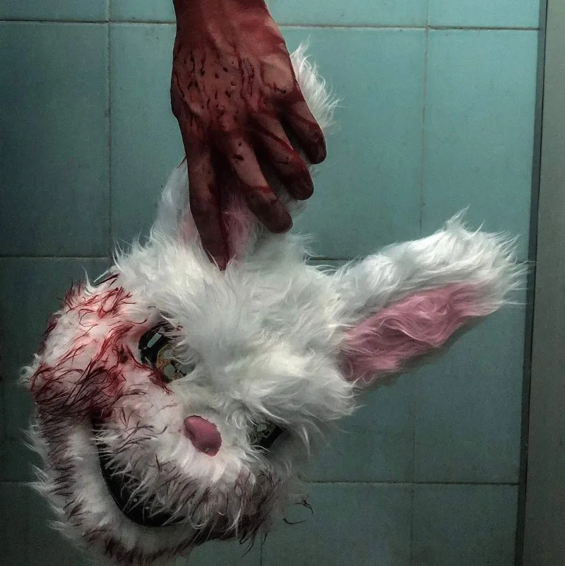 หน้ากากแฟนซีปาร์ตี้ฮาโลวีน 2025 ลายหมีกระต่ายการ์ตูนสยองขวัญ  สำหรับคอสเพลย์  คลุมศีรษะ  ใช้ในงานคาร์นิวัล  อุปกรณ์ประกอบฉากปาร์ตี้