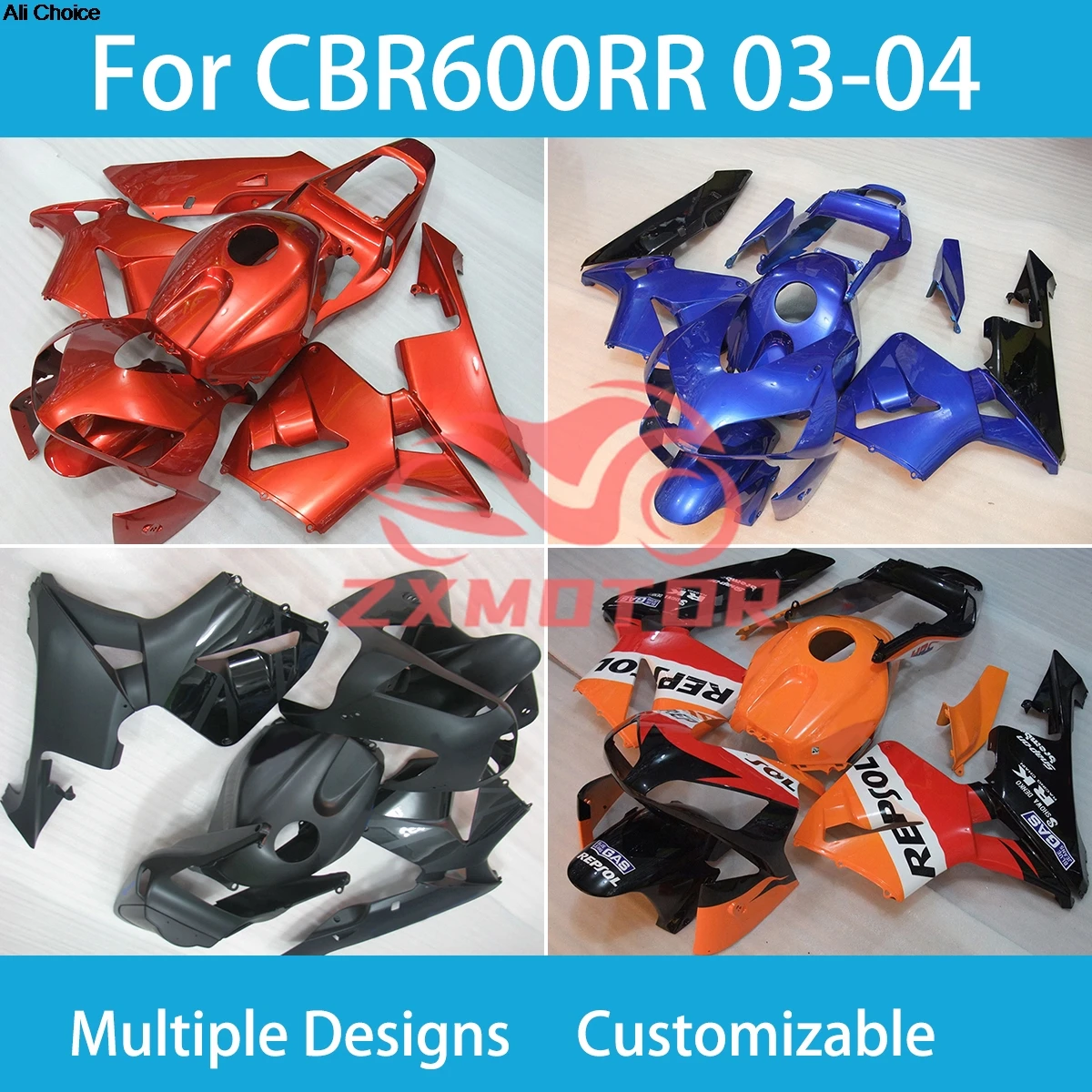 

Обтекатели CBR 600RR 03 04 для Honda CBR600RR 2003 2004, комплект деталей кузова мотоцикла, обтекатель