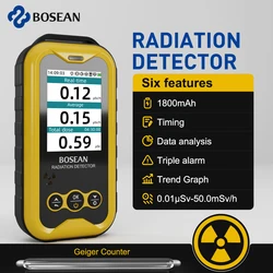 Geiger Counter Nuclear Radiation Detector X-ray R Hard β Ray Detector Handheld LCD Radioactive Tester Over Safety Value Alarm