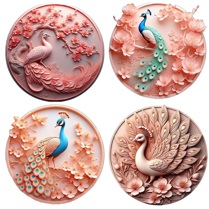 Three Ratels CG41 Beautiful Peacock Art Stickers for Home Decoration Toilet decals Car hood Stickers