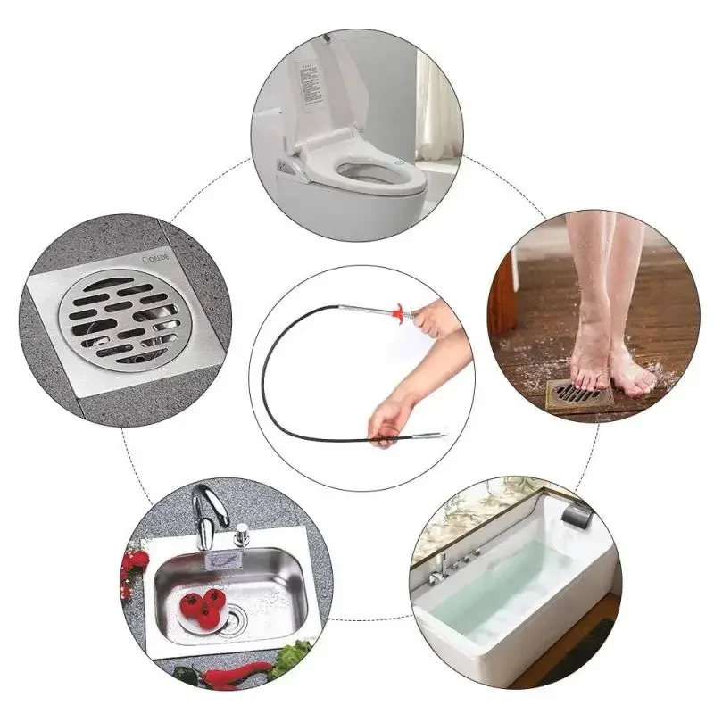 Hand Pinch Cleaning Sewer Pipe Plunger Hand Pinches Four Claws Pipe Opener Drains Four Claw Telescopic Bathroom Accessories Home
