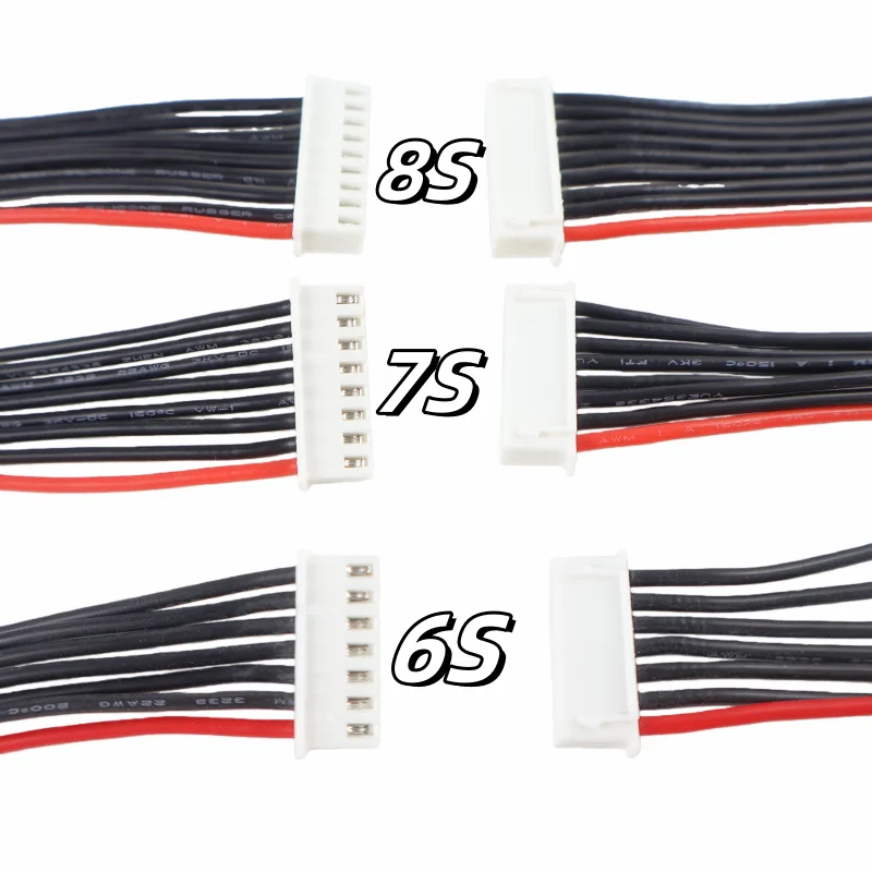 1S 2S 3S 4S 5S 6S 7S 8S Lithium Battery Single Head Balanced Charging Cable IMAX Connector Plug Cable Wholesale 20cm Long Style