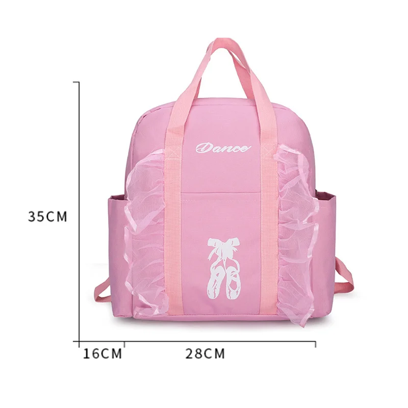 Cute Ballet Dance Backpack Embroidery Dancing Bag with Key Chain Girls Bow Duffel Double Shoulder Daypack Gym Schoolbag Handbags