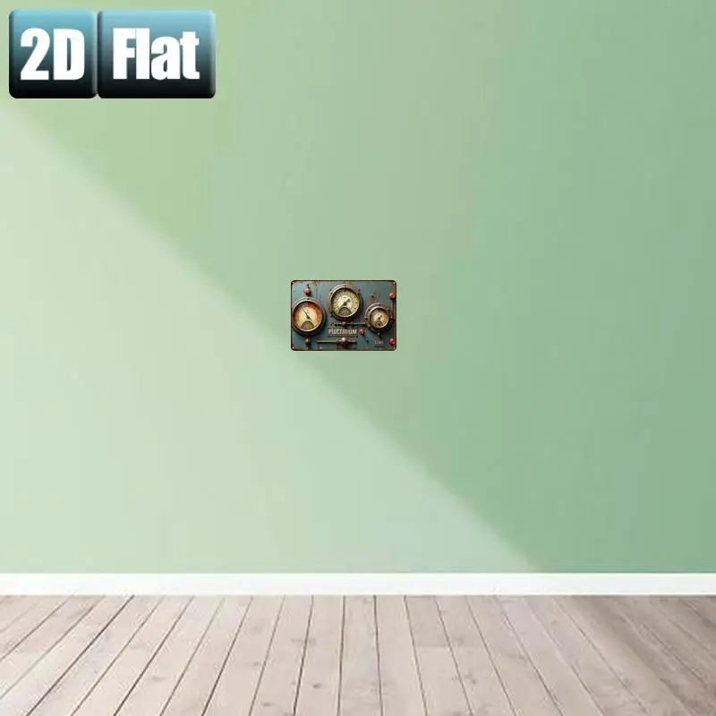 2D Flat, 2D Flat, 2D Panel 1pc 2D Panel Pluium Live: Vintage Industrial Instrument Board Metal Sign, Dimensions 8X12, Wall Decor