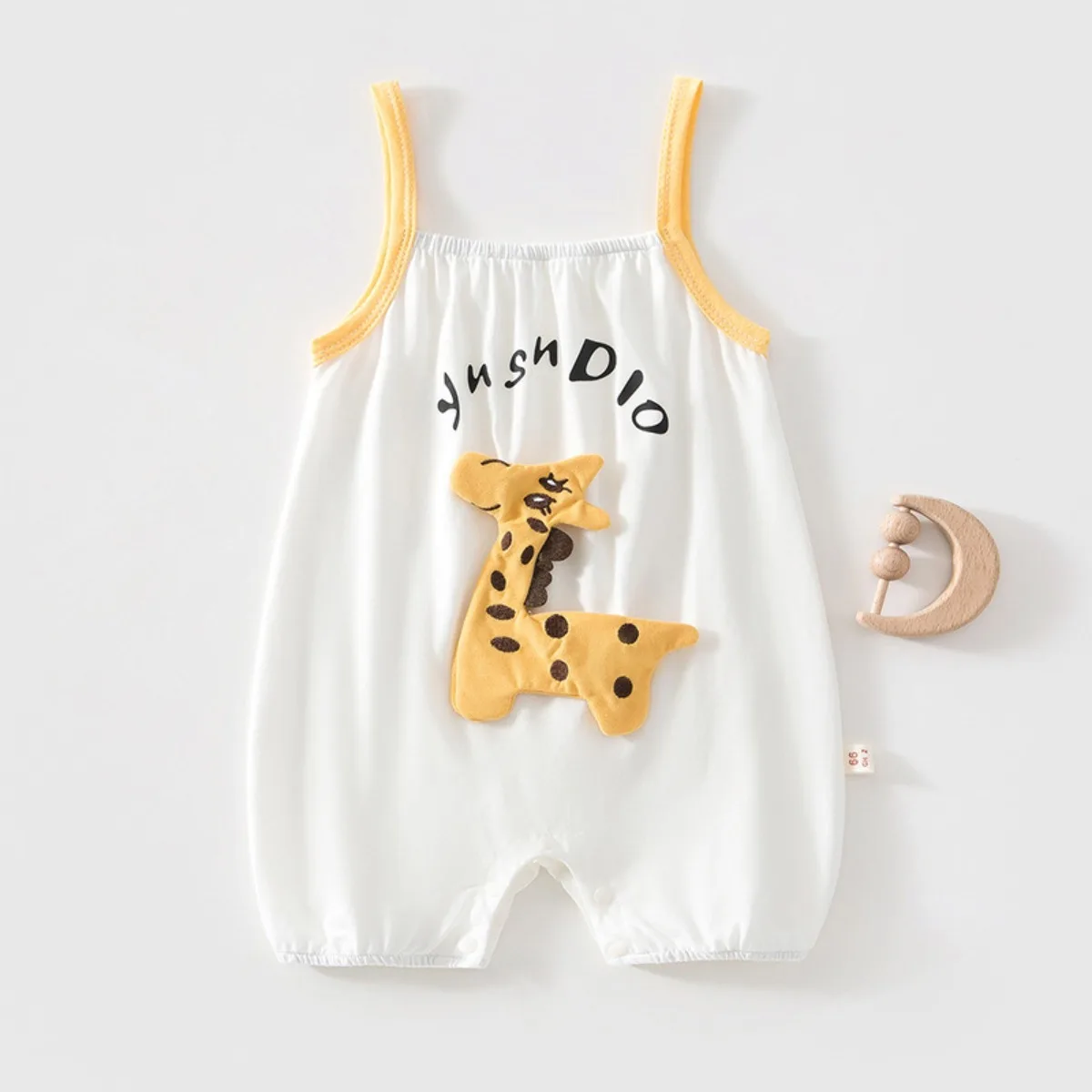 Baby Girl Boy Summer Lightweight Spaghetti Strap Onesie 6-24M Kid Pure Cotton Breathable One-piece Toddler Casual Comfy Romper