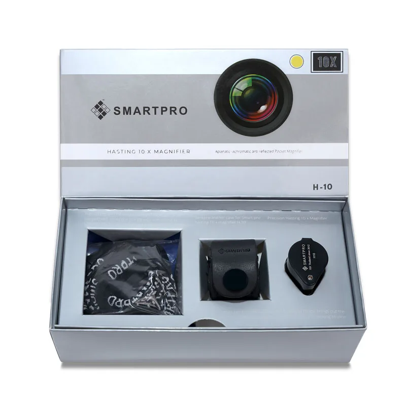 Smartpro Jewelry Magnifier H-10 Gem Examining 10X Loupe Jewelers Inspecting Diamond Magnification Optical Glass Lens Loupes