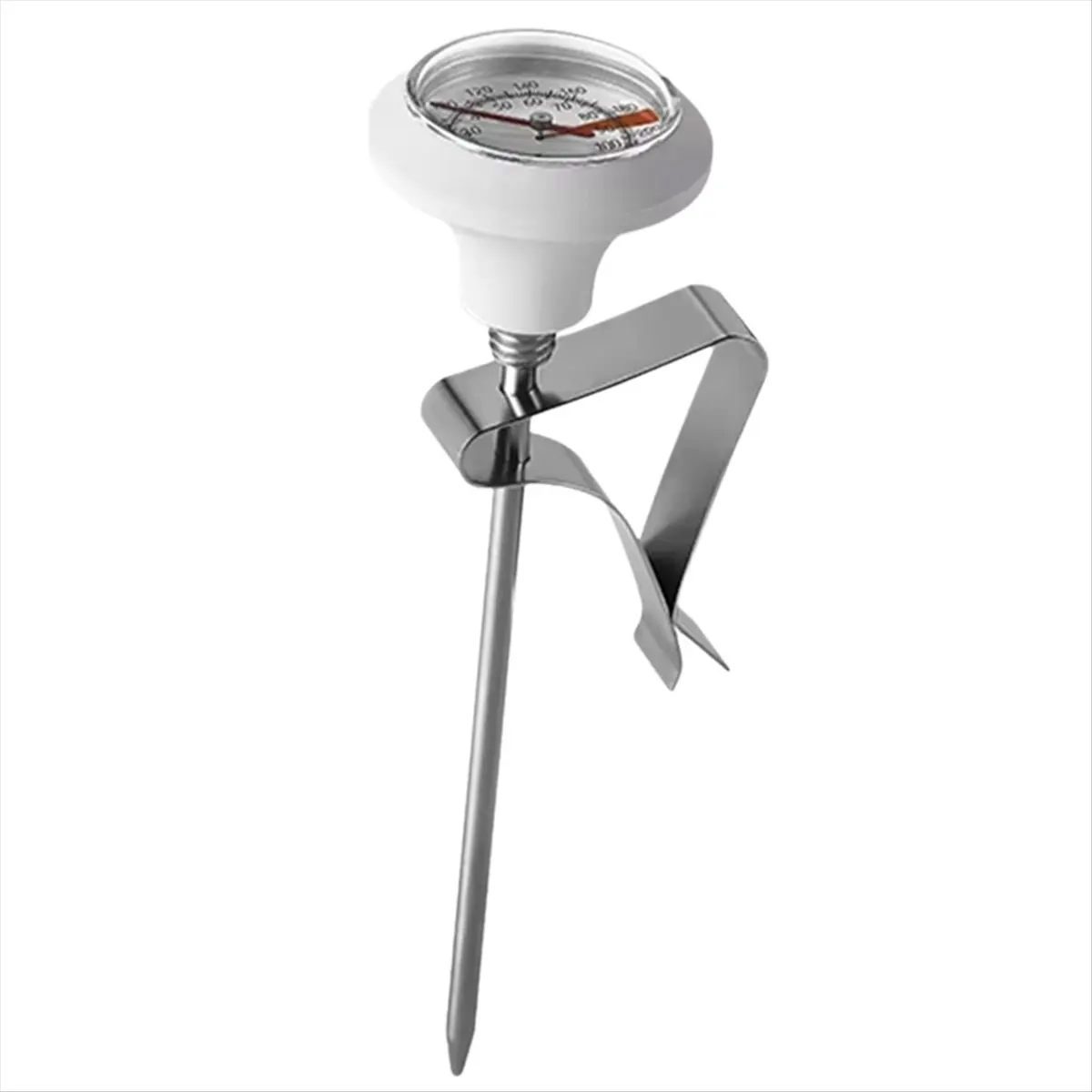 AA874~Milk Foam Thermometer Pointer Thermometer Pour-over Coffee Mechanical Thermometer Cafe Tool Kitchen Accessories White