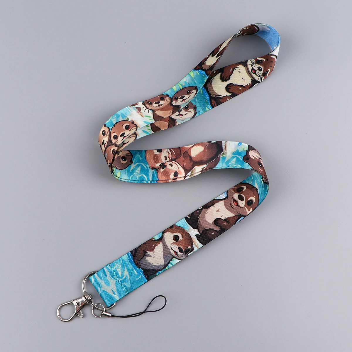 Cute Otter Neck Strap Animal Lanyard Credit Card Holders Keychain Keycord Key Holder DIY Hanging Rope Phone Accessories