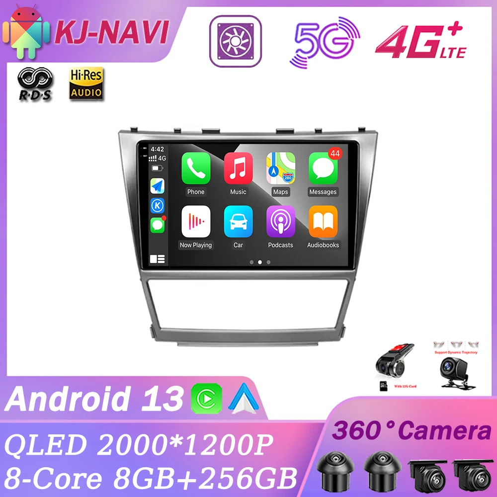 

10.1" Android 13 Car Radio Multimedia Player Navigation GPS Carplay RDS 4G LTE No DVD For Toyota Camry 40 2007 - 2011