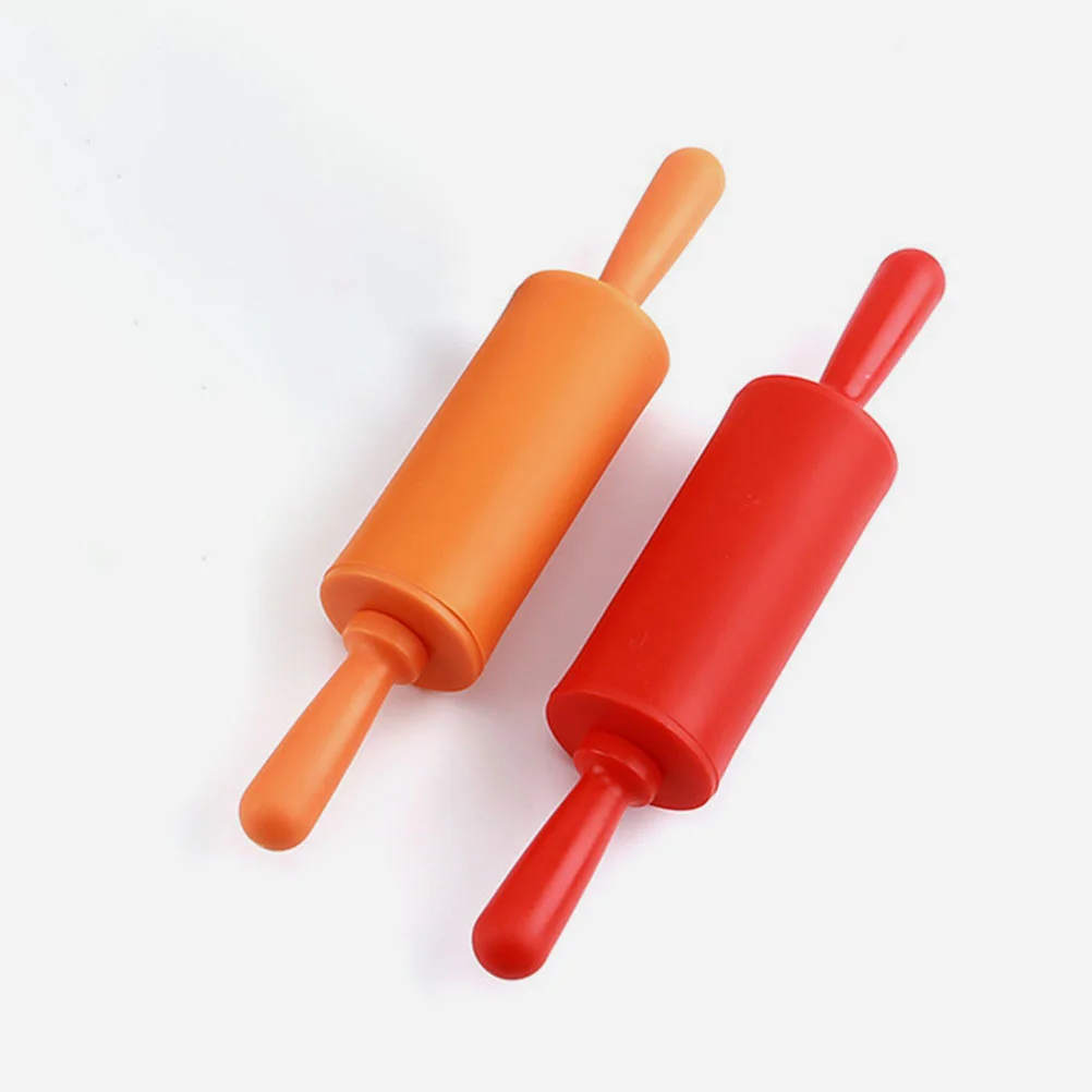 2 Pcs Cookie Rolling Pin Girls Toys Handmade Craft Tools Mini Dough Rollers for