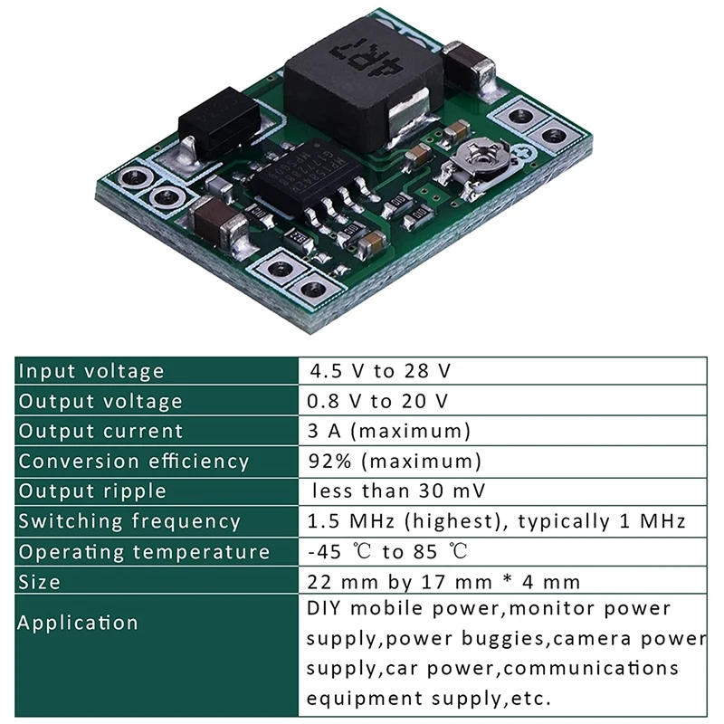 12 buah MP1584 modul catu daya DC-DC Step Down 3A konverter Buck dapat disesuaikan untuk pengganti Arduino LM2596 24V 12V 5V 3V