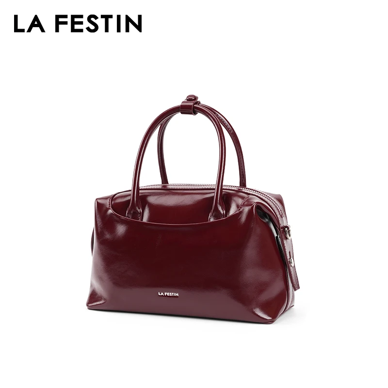 LA FESTIN Women Bag 2024 New Boston Handbag Fashion Shoulder Crossbody Bag Lady Leather Bag Large Capacity Bag Luxury Brand Bag