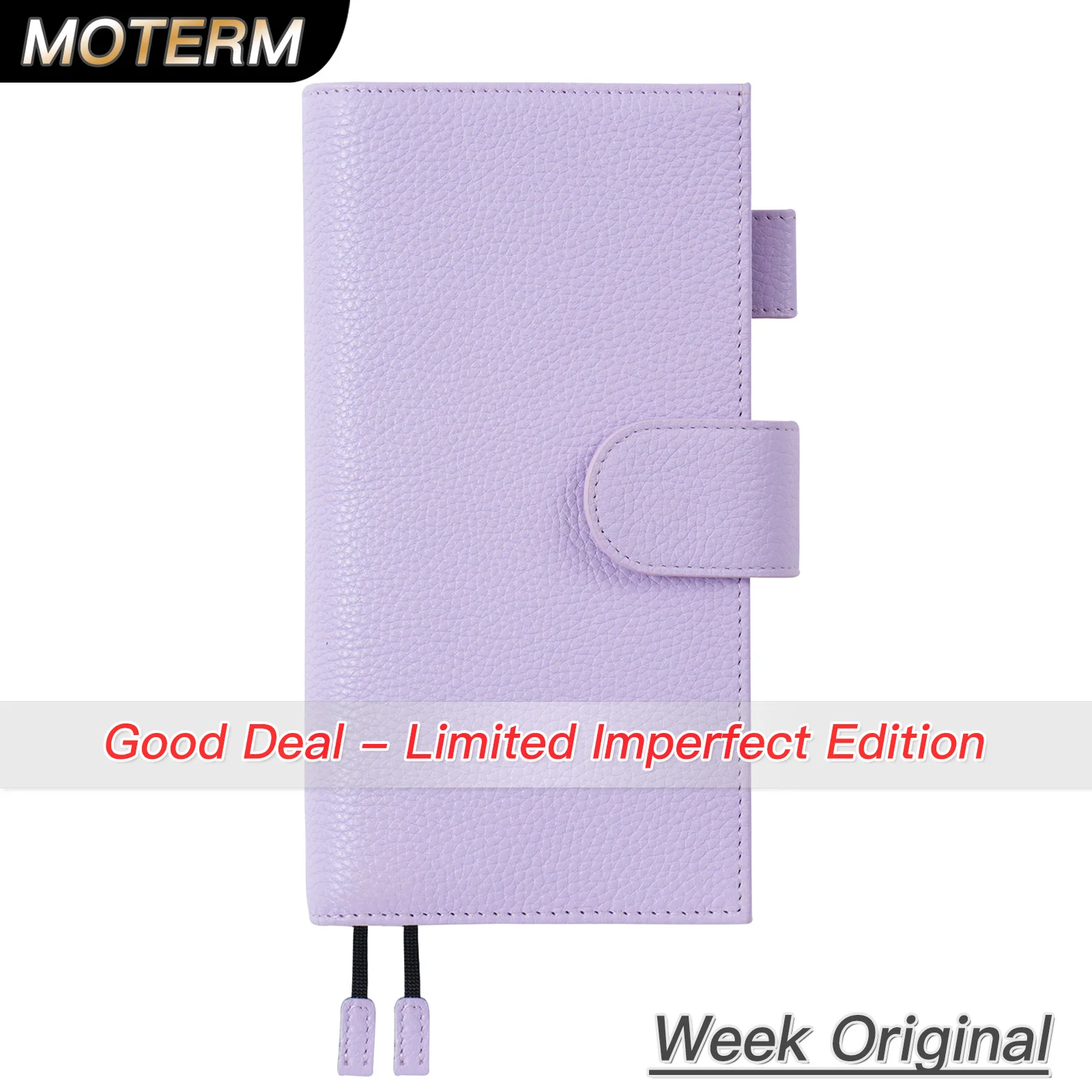 Limited Imperfect Moterm Pebbled Grain Leather Original Weeks Cover for Hobonichi and Skinny Mini Happy Planner Diary Notebook