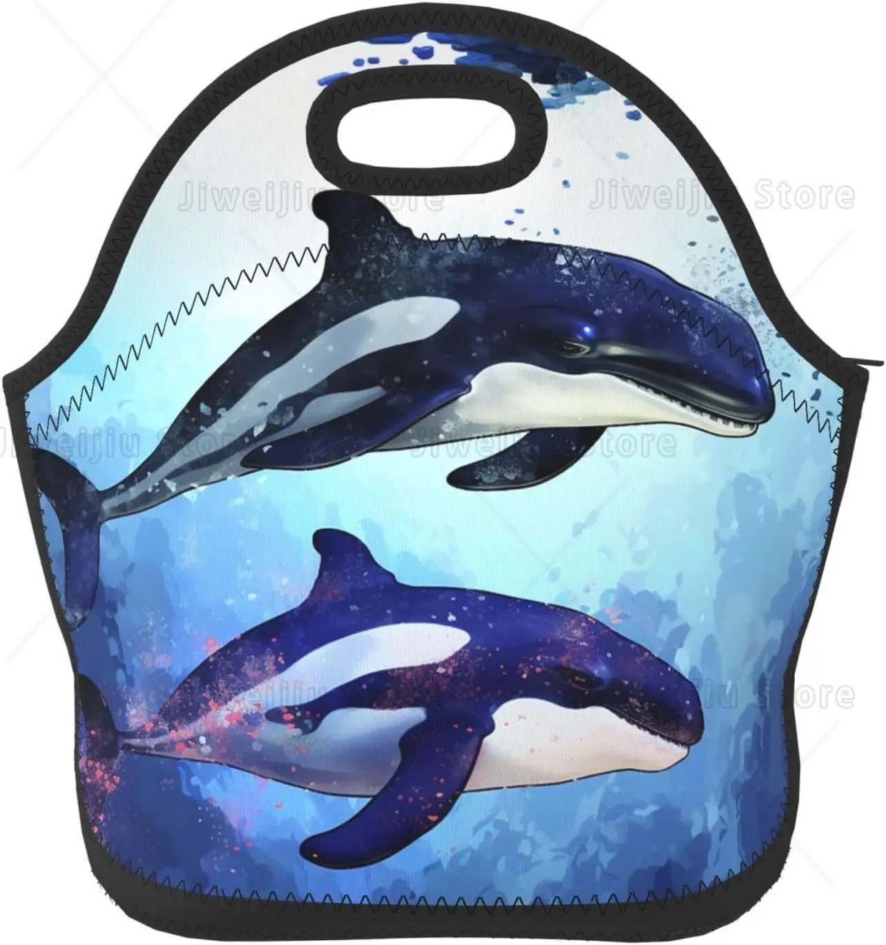 

Orca Killer Whale Lunch Bag for Women Insulated Tote Bags Reusable Box for Men Leakproof Cooler Container