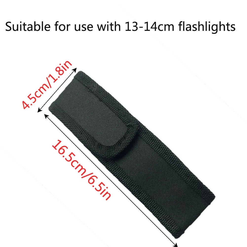 enjoydeal 12/14/16.5/18cm LED Flashlight case Torch Nylon Holster Holder Belt Case Pouch Bag Flashlight Holster black