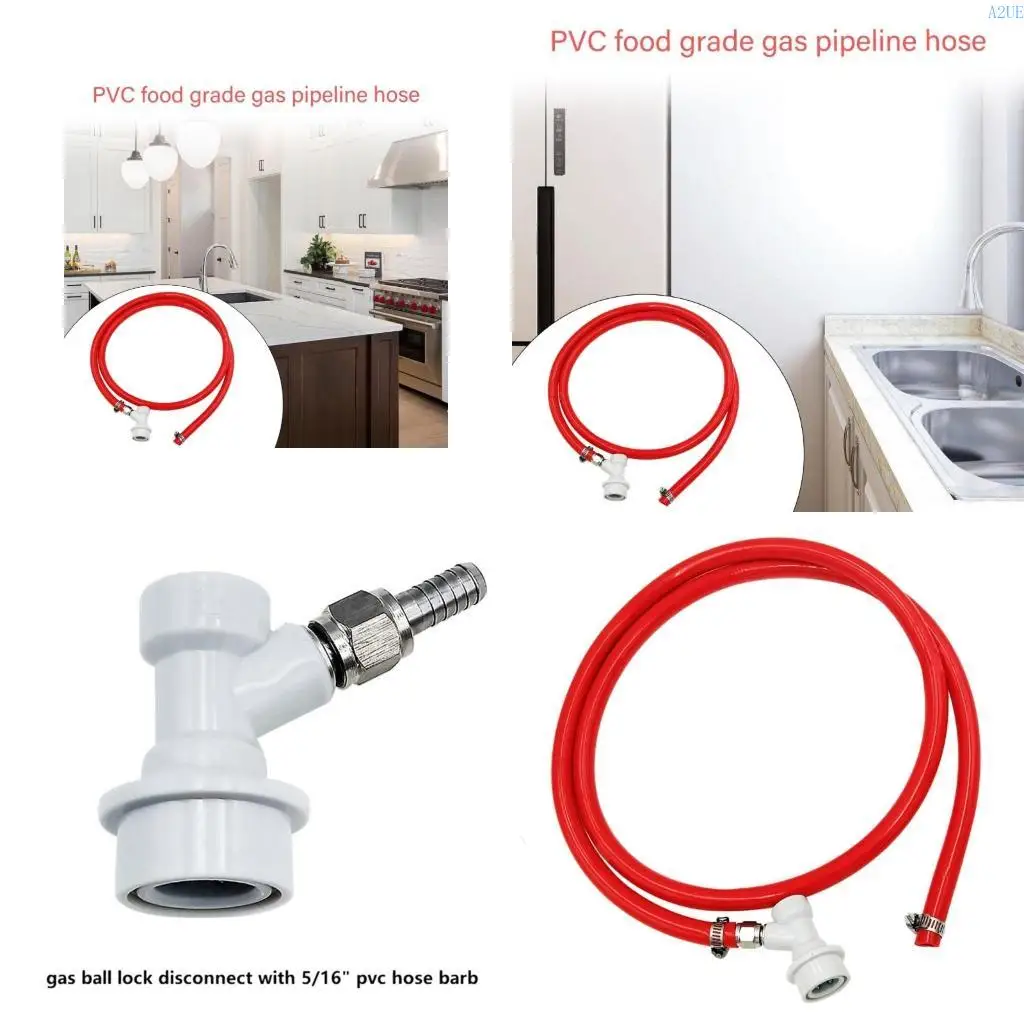 A2UE Homebrew Gas Line Assembly 1.5M Gas Hose With Lock Co2 Gas Tube For Sodas Water Carbonated Beer Brewing Accessories