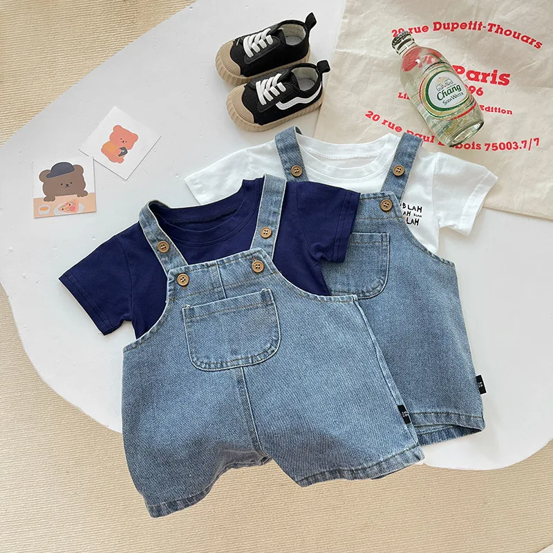 

Baby Boys And Girls Summer Two-piece Casual Short-sleeved Shorts Ins Trendy Foreign-looking Handsome Street-fried Super Cute