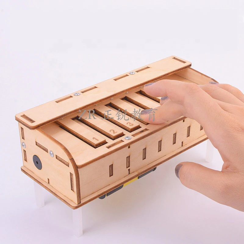 5 Sets STEM Toys Piano Educational Science and Technology Wooden DIY Electronic Organ STEM Scientific Experiment for Children