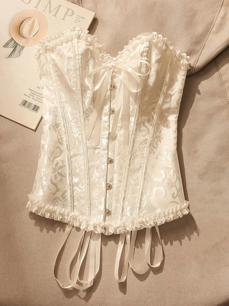 

French lace lace tube top, elegant jacquard corset, fashionable and simple high-end corset, wedding evening party dress
