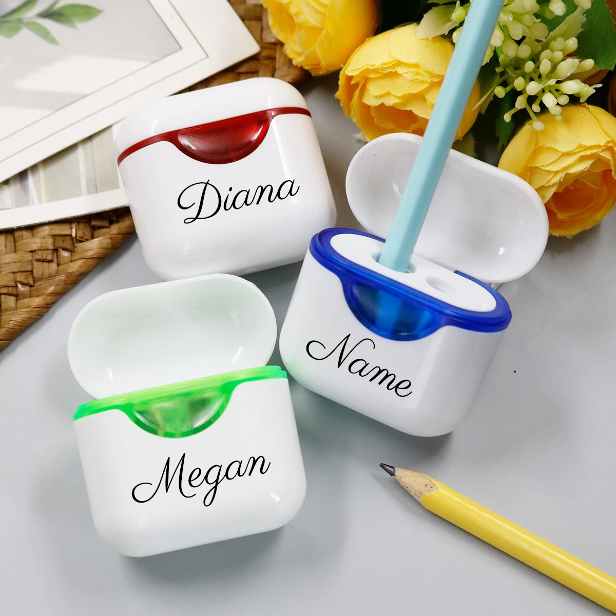 Custom Name Pencil Sharpener, Customized Double Head Pencil Sharpener Manual, Back To School Supplies, Birthday Gifts image 3