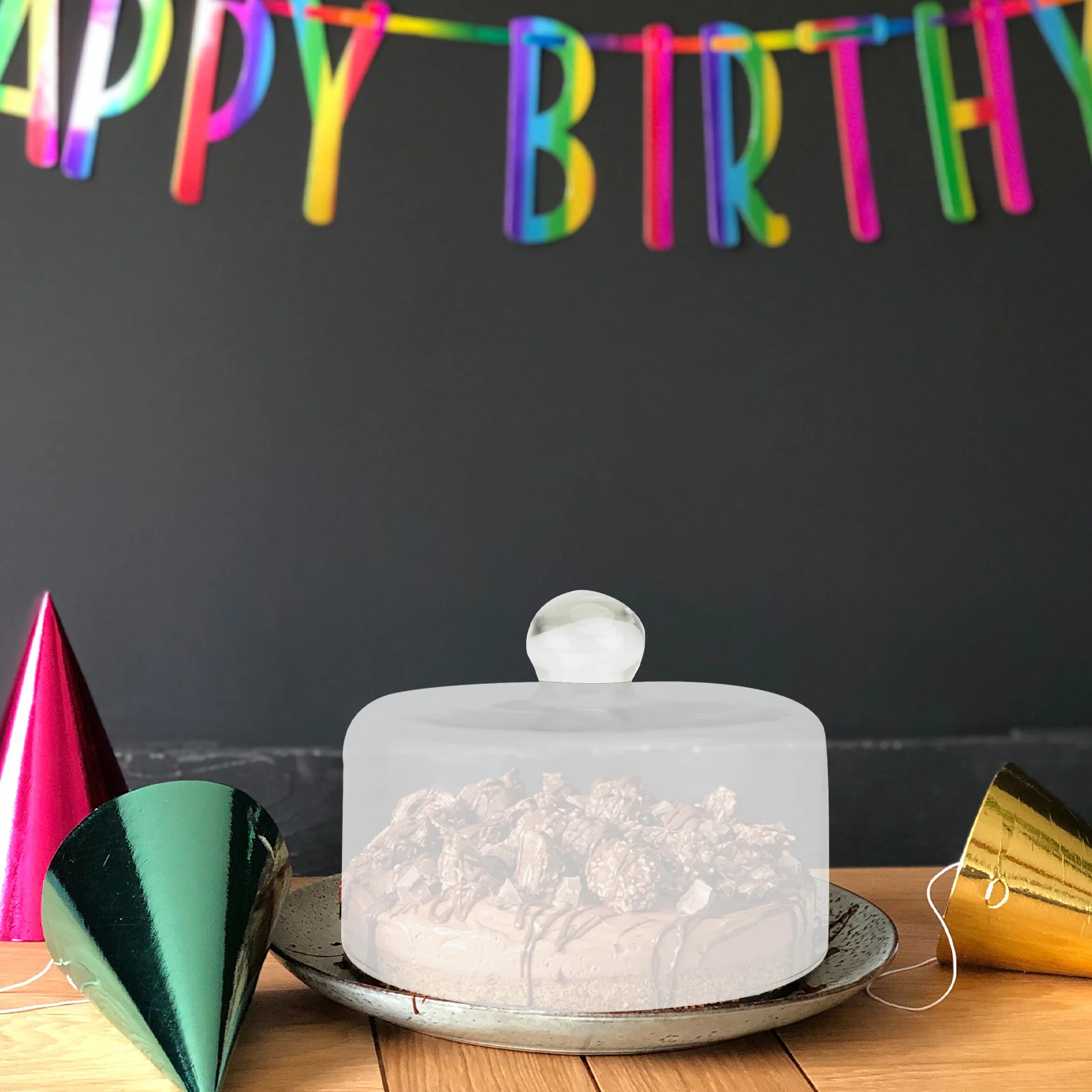 

1Pcs Transparent Cake Dome Glass Food Cover for Fresh Storage Protection and Display Cake Cover Molecular Cuisine Tableware