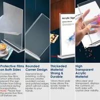 A4/A5/A6 Desk Display Stand Double Side Clear Transparent Price Label Display Rack Acrylic Photo Holder Restaurant