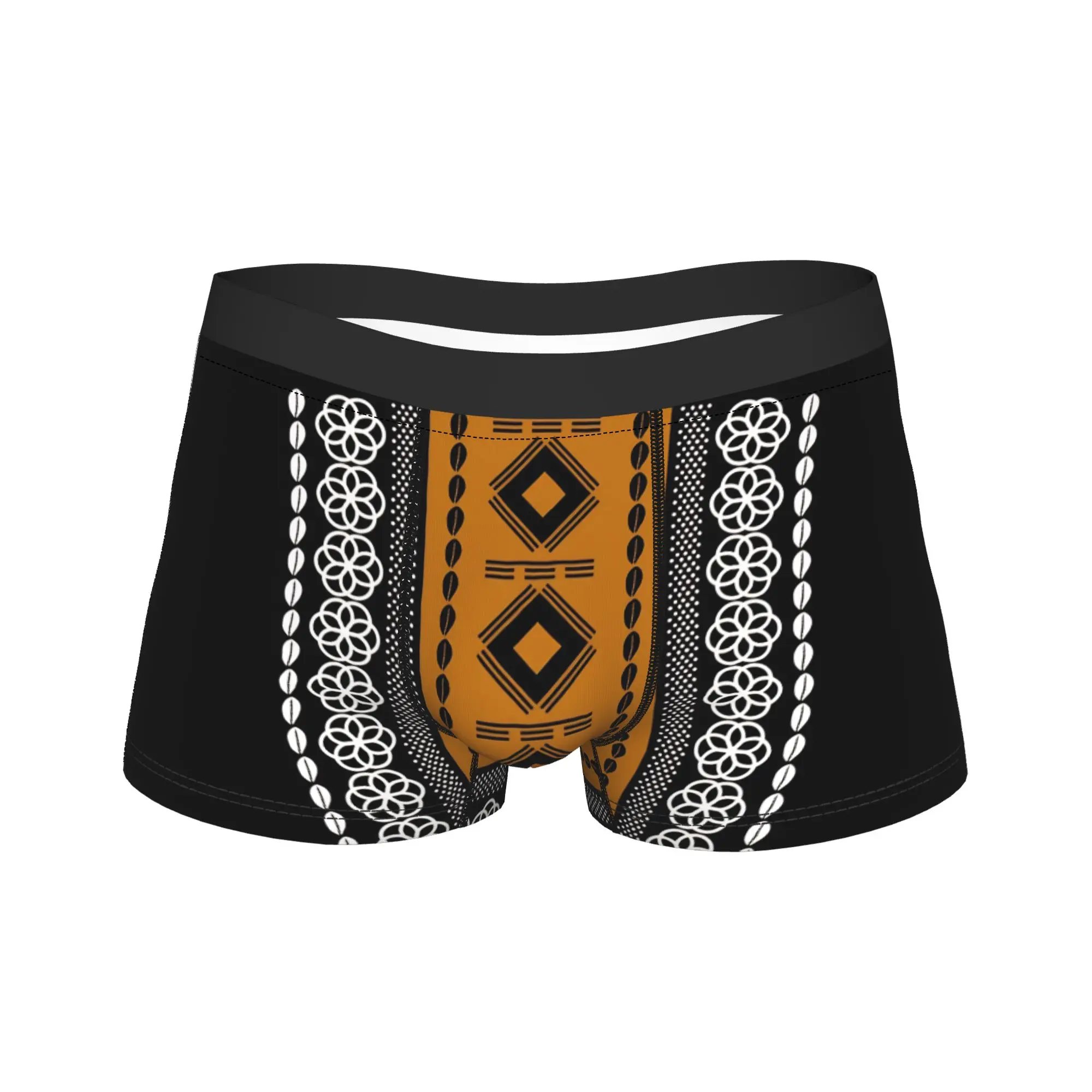 Bogolan African Mud Cloth Boxer Brief  Underwear Quality Males Breathable Boxer Shorts Printing Large Size Panties