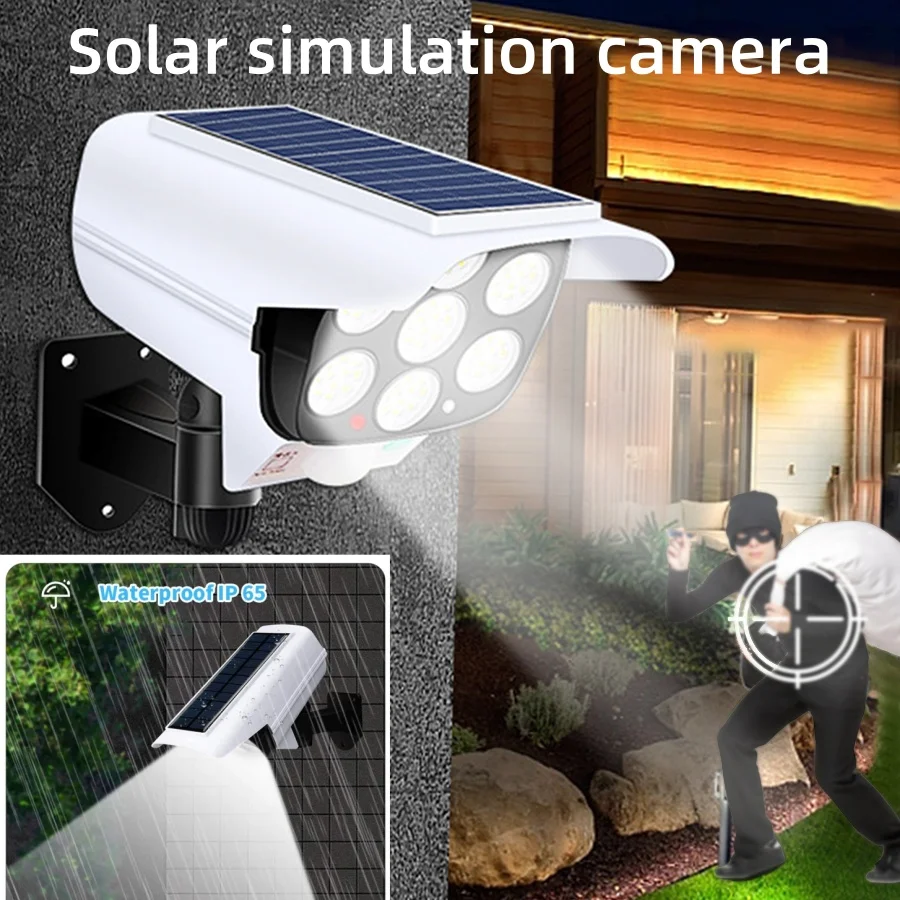 Solar Simulation Surveillance Camera Home Lamp Outdoor Waterproof Sensor Lamp Fake Camera Anti-theft Device Automatic Night